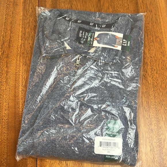 NWT GAP Indigo Blue Half Zip Pullover Sweater 3XL - Picture 11 of 14